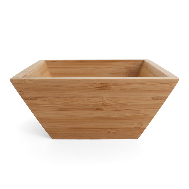 Belari 6.25" Bamboo Bowl Set Bamboo Reusable Bowls Square Bamboo